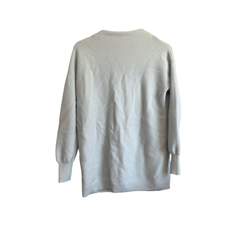 Nordstrom Cashmere Crewneck Sweater Womens Medium Light Blue Excellent Ribbed